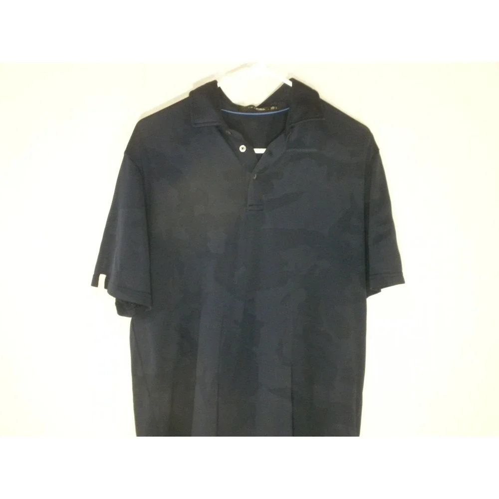 Ralph Lauren Polo Shirt Mens L Blue Jacquard Camo RLX PGC‎ Golf Logo Performance